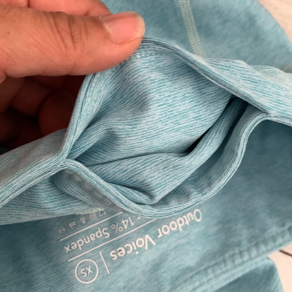 Outdoor Voices 7/8 High Rise Warmup Leggings in Pool Blue - Picture 14 of 15